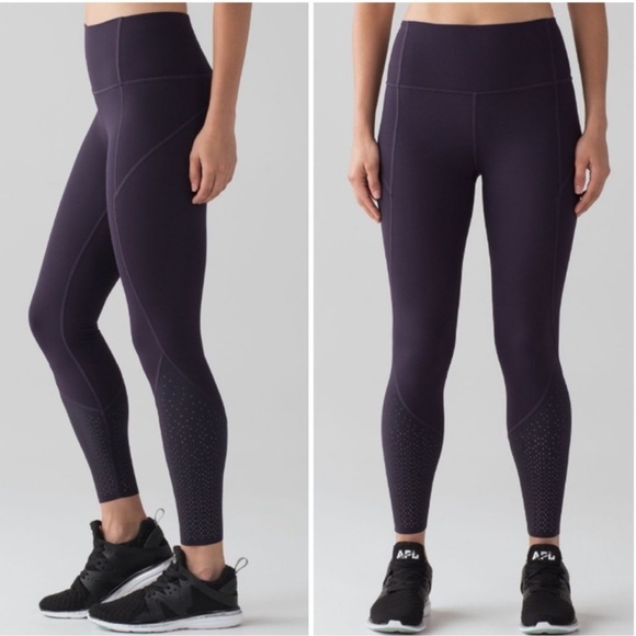 Lululemon Womens Anew Tight Size 4 Black Grape Purple - Picture 1 of 11